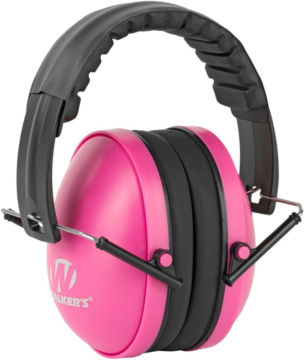 WALKER'S Youth & Women's Low Profile Folding Padded Hearing Protection Earmuffs