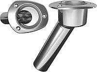 Mate Series Stainless Steel 30° Rod & Cup Holder - Open - Oval Top