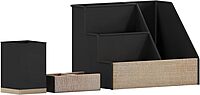 Flash Furniture Comerford 3-Piece Metal and Wood Organizer Set
