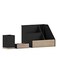 Flash Furniture Comerford 3-Piece Metal and Wood Organizer Set