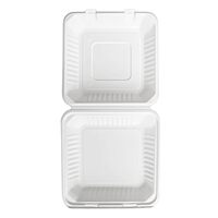 Karat Earth KE-BHC99-1C 9" x 9" Bagasse Hinged Clamshell Container (Pack of 200)
