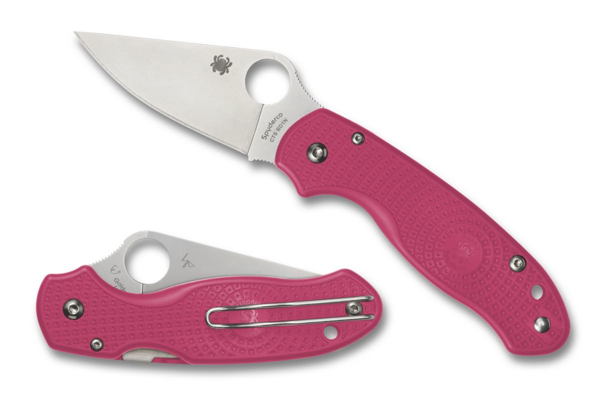 Spyderco Knives Para 3 Lightweight C223PPN Pink FRN CTS-BD1N Steel Pocket Knife