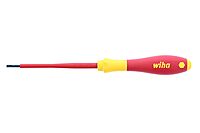 Wiha Tools Ins Screwdriver, Slotted, 1/8x4 in, Round, Red and Black, One Size (32012)
