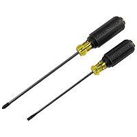 Klein Tools 85742 Screwdriver Set, Made in USA, 3/16 Cabinet and #2 Phillips Precision Machined Tips, Cushion-Grip Handles