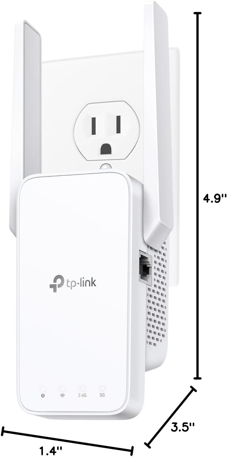 TP-Link AC1200 WiFi Extender, 2025 Wirecutter Best WiFi Extender, 1.2Gbps home signal booster, Dual Band 5GHz/2.4GHz