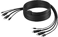 Belkin Dual-Head DP to DP KVM Combo Cable, 6ft - 6 ft KVM Cable for KVM Switch, Mouse, Keyboard, Computer, Server - Black
