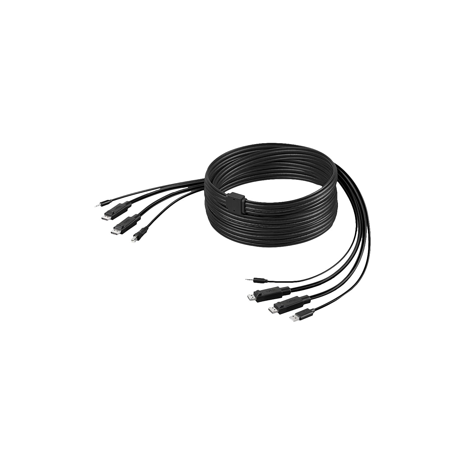 Belkin Dual-Head DP to DP KVM Combo Cable, 6ft - 6 ft KVM Cable for KVM Switch, Mouse, Keyboard, Computer, Server - Black