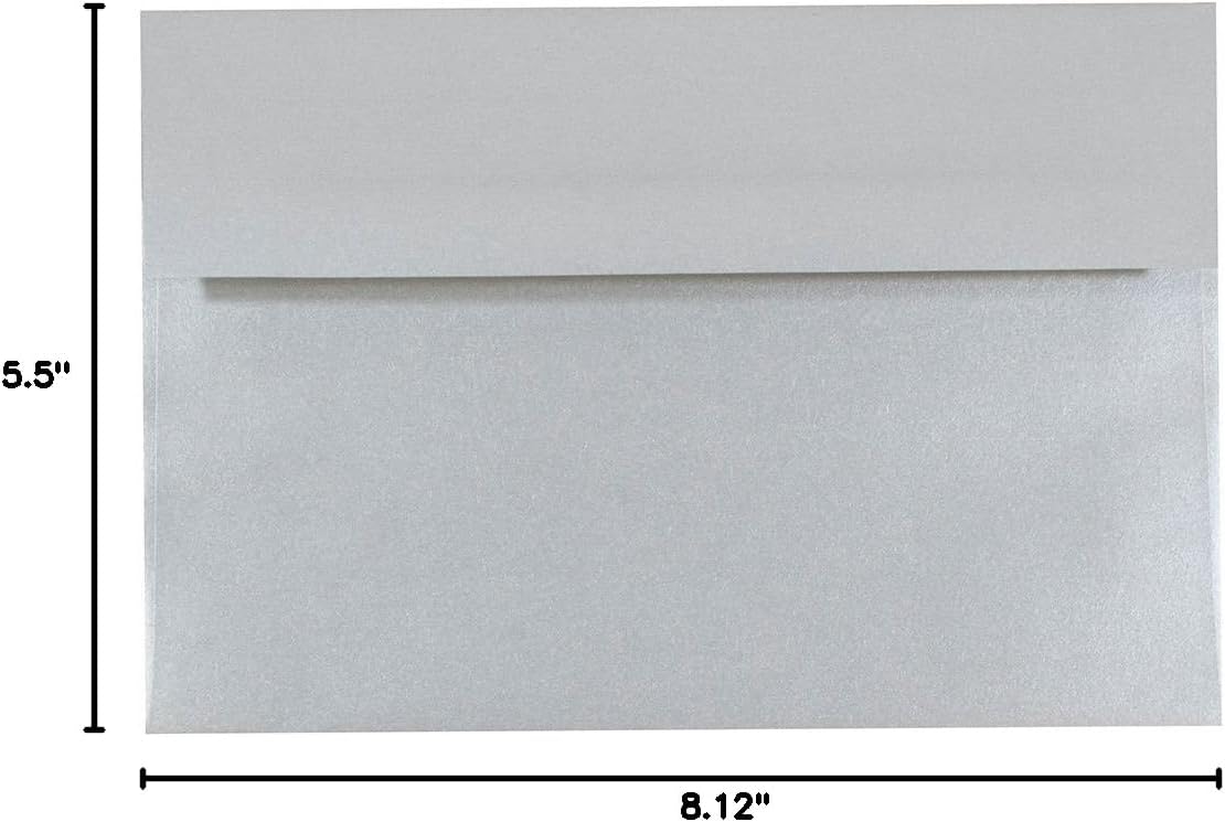 JAM PAPER Silver Stardream Metallic Invitation Envelopes