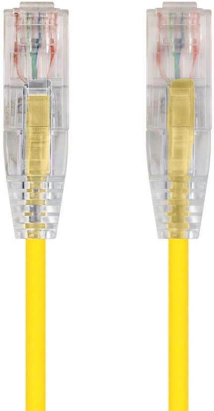 Monoprice Cat6 Ethernet Patch Cable - Snagless, Stranded, 550MHz, UTP, CMR Rated, 28AWG, 14 Feet, Yellow - SlimRun Series
