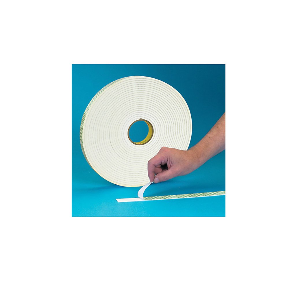 3M DOUBLE COATED URETHANE FOAM TAPE 4032, OFF WHITE, 1 IN X 72 YD, 31 MIL, 9 ROLLS PER CASE