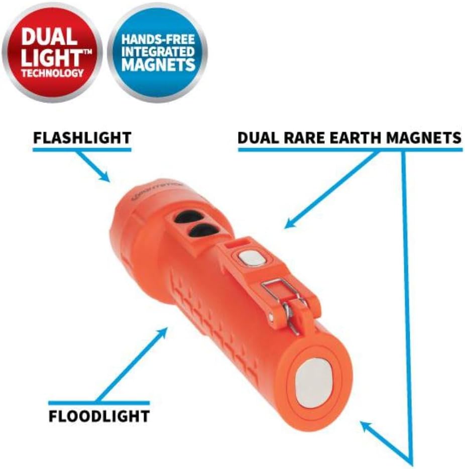 NIGHTSTICK NSR-2522RM Rechargeable Dual-Light Flashlight with Dual Magnets (Red)