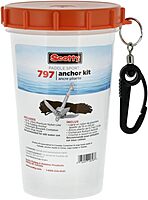 Scotty #797 Anchor Pack w/ 1.5-Pound Anchor Line in Watertight Jar,BLACK,Small