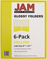 JAM PAPER Laminated Two-Pocket Glossy Presentation Folders - Letter Size