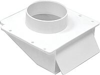 Lambro 143W Plastic Soffit Exhaust Dryer Vent with Damper, 4", White