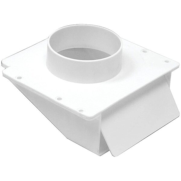 Lambro 143W Plastic Soffit Exhaust Dryer Vent with Damper, 4", White