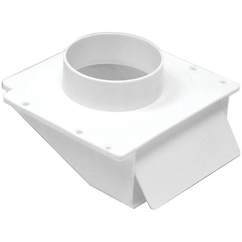 Lambro 143W Plastic Soffit Exhaust Dryer Vent with Damper, 4", White