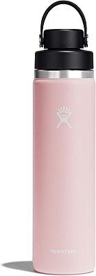 Hydro Flask Water Bottle - Insulated Stainless Steel - Wide Mouth Flex Chug Lid, Non Spill, Leakproof in 24 Oz Trillium Pink