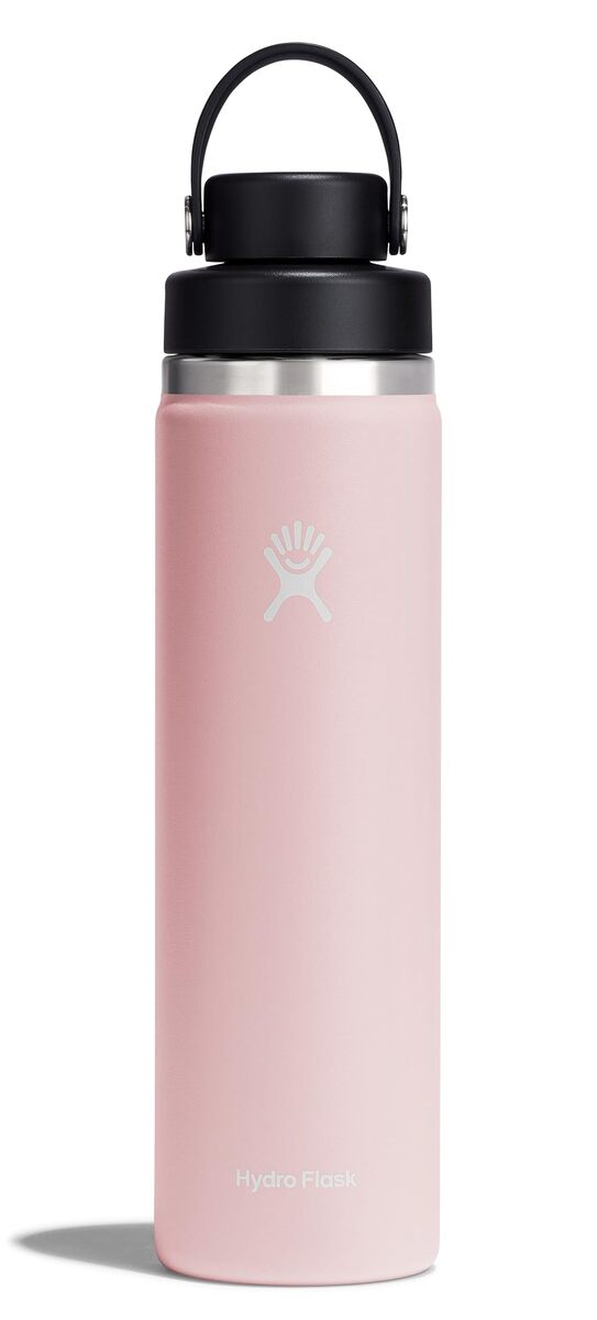 Hydro Flask Water Bottle - Insulated Stainless Steel - Wide Mouth Flex Chug Lid, Non Spill, Leakproof in 24 Oz Trillium Pink