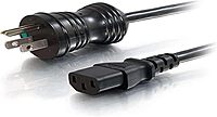C2G 48007 16 AWG Hospital Grade Power Cord - NEMA 5-15P to IEC320C13, TAA Compliant, Black (10 Feet