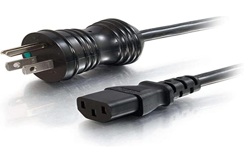 C2G 48007 16 AWG Hospital Grade Power Cord - NEMA 5-15P to IEC320C13, TAA Compliant, Black (10 Feet