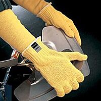 MCR Safety 9370 Kevlar Regular Weight 24 Gauge Plain Sleeve, Yellow, 8-Inch, 1-Pair