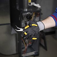 Klein Tools D302-6 Needle Nose Pliers, Long Nose Side Cutters, Alligator Pliers with Curved Handle, 6-1/2-Inch