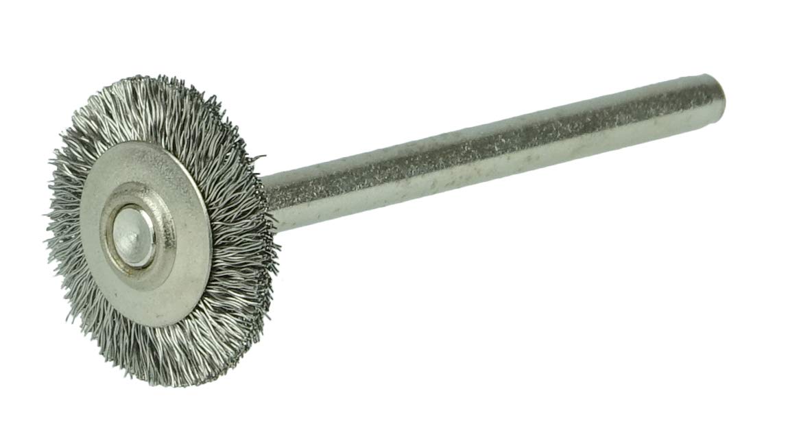 Weiler 99554 5/8" Miniature Wire Wheel, 005" Stainless Steel Fill, 1/8" Stem, Made in The USA (Pack of 144)