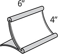 Azar Displays 300883 Curved Metal Sign Holder, 6"W x 4"H, Silver