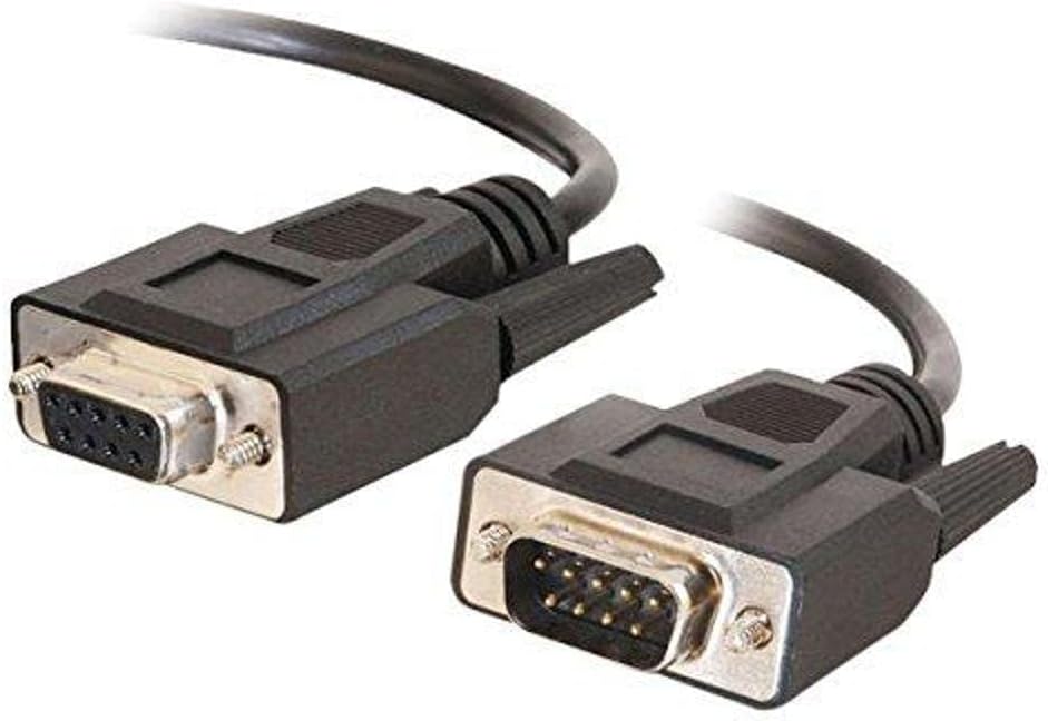 C2G - Serial extension cable - DB-9 (M) to DB-9 (F) - 1 ft - molded, thumbscrews - black