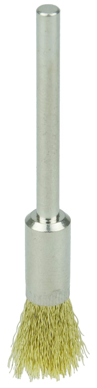 Weiler 26106 0.005" Wire Size, 1/4" Diameter, 1/8" Stem Size, Brass Bristles, Miniature End Brush, Made in the USA