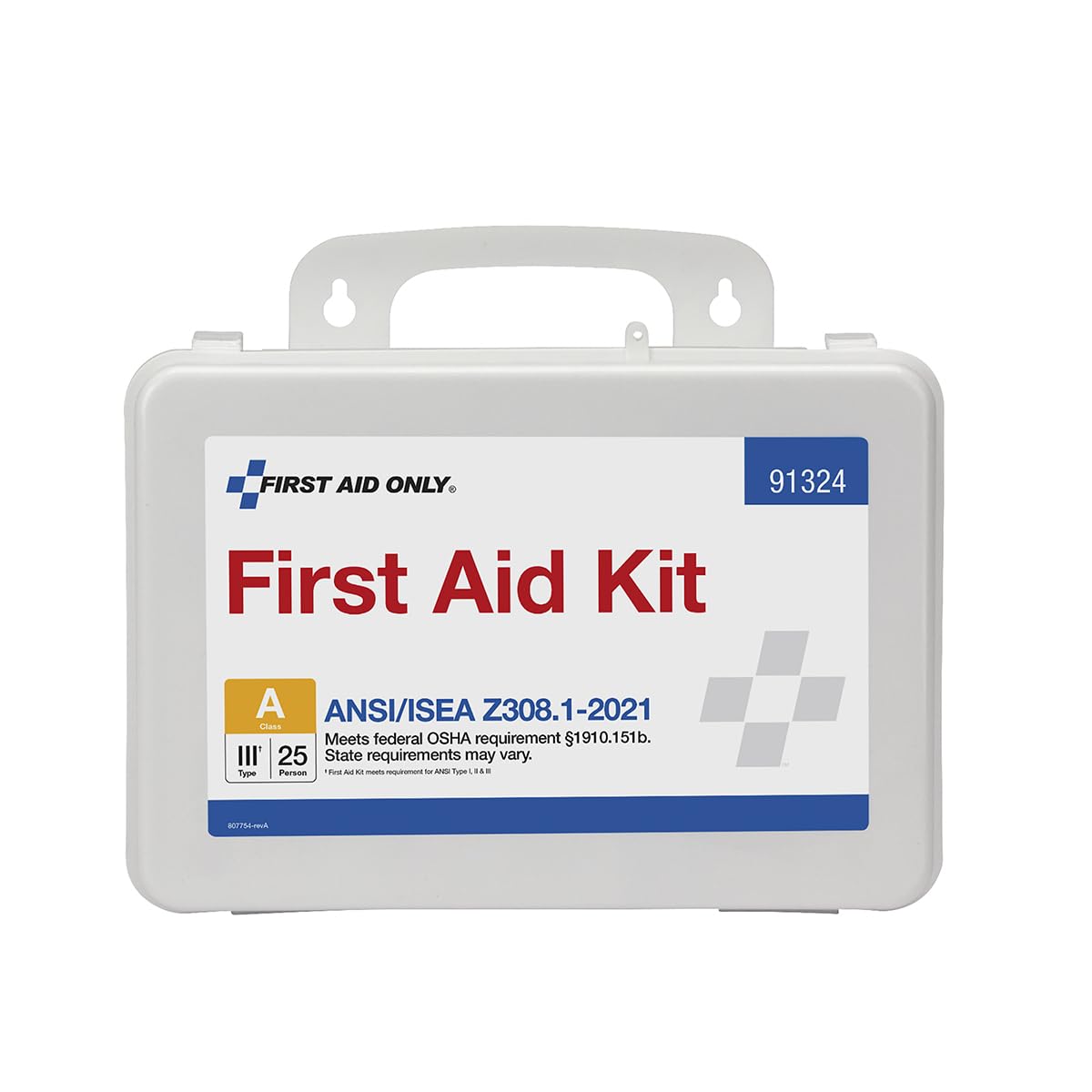 First Aid Only 91324 ANSI A 2021 and OSHA Compliant First Aid Kit, 25-Person Emergency First Aid Kit for Business, Home, Car