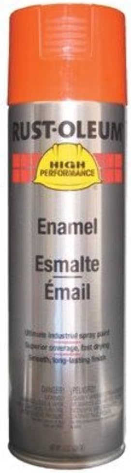 Rust-Oleum Hard Hat V2100 Enamel Spray Paint, Equipment Orange, 15 oz, Case of 6