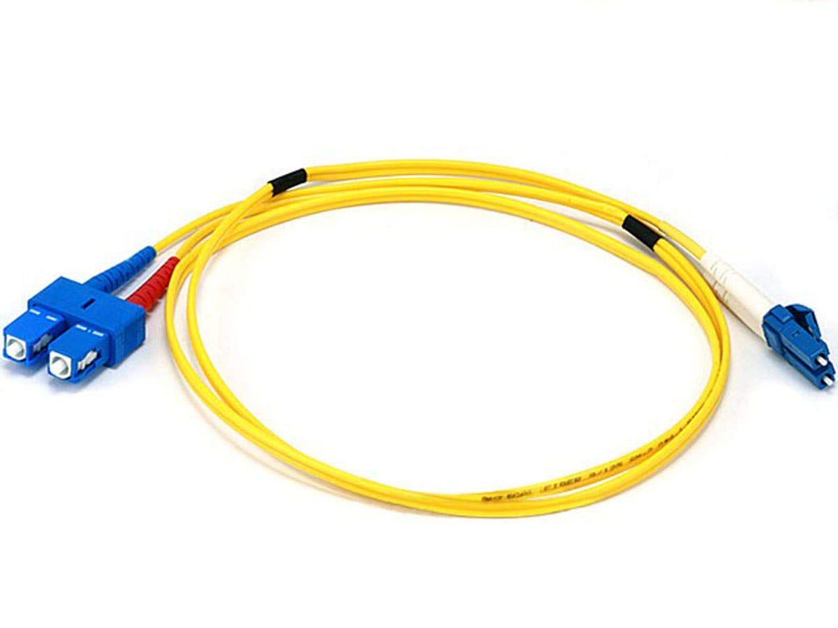 Monoprice Single-Mode Duplex Fiber Optic Cable LC to SC, 9/125 Corning, OFNR
