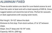 DOCK EDGE Fixed Eco Weld-Free Aluminum Dock Ladder