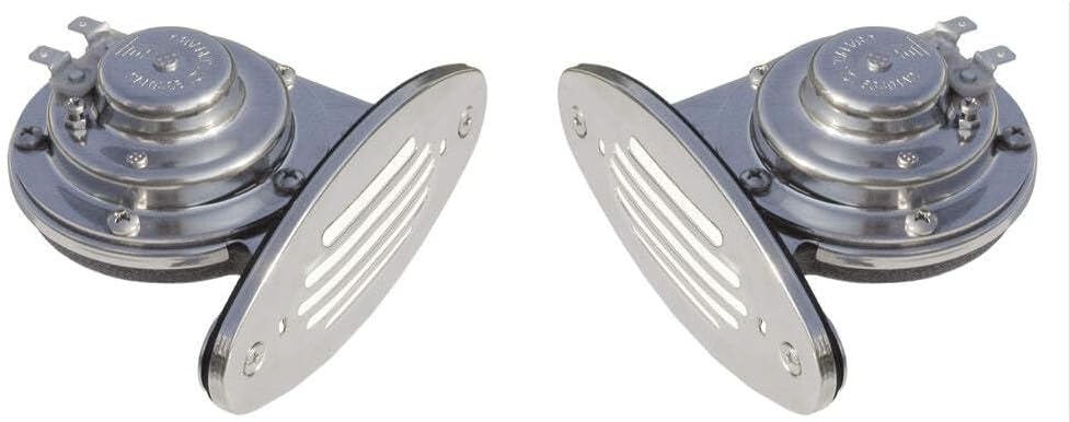 Schmitt & Ongaro Marine Products 7279757 Ongaro Mini Dual Drop-in Horn W/ss Grills High & Low Pitch