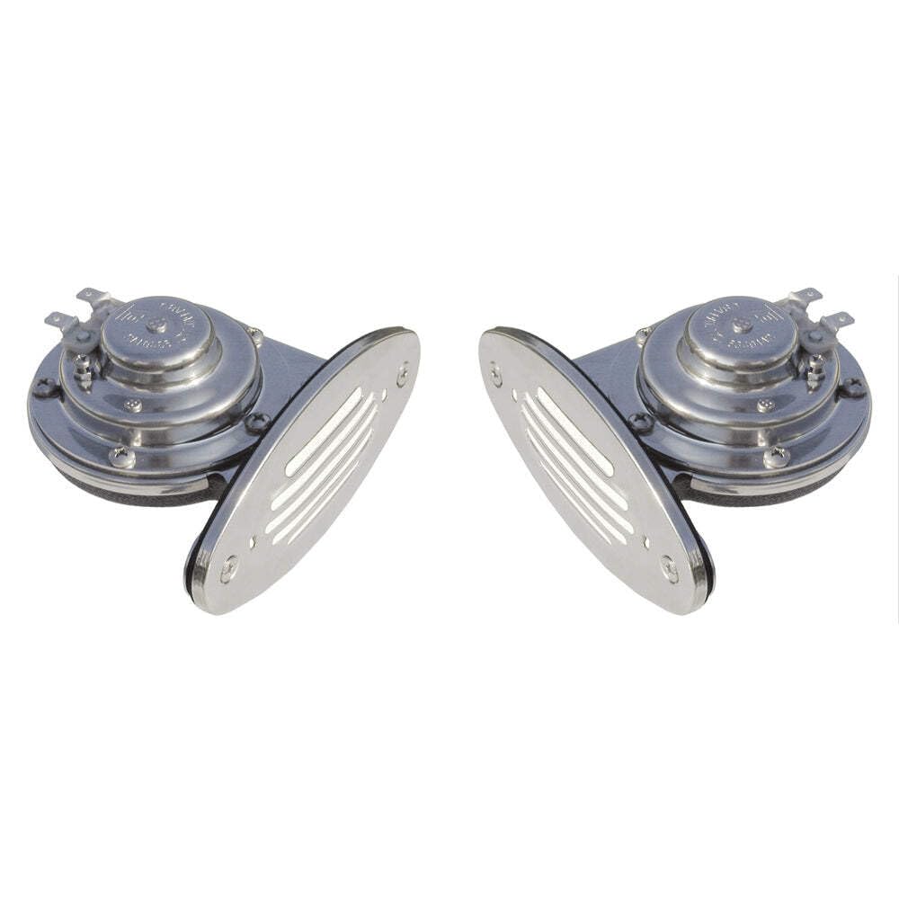 Schmitt & Ongaro Marine Products 7279757 Ongaro Mini Dual Drop-in Horn W/ss Grills High & Low Pitch
