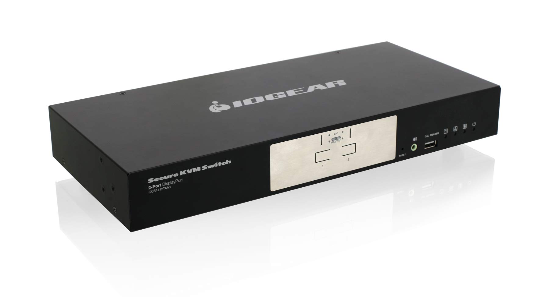 IOGEAR 2-Port DisplayPort Secure KVM Desktop Switch 4K UHD - USB Smart Card - CAC Biometrics Support