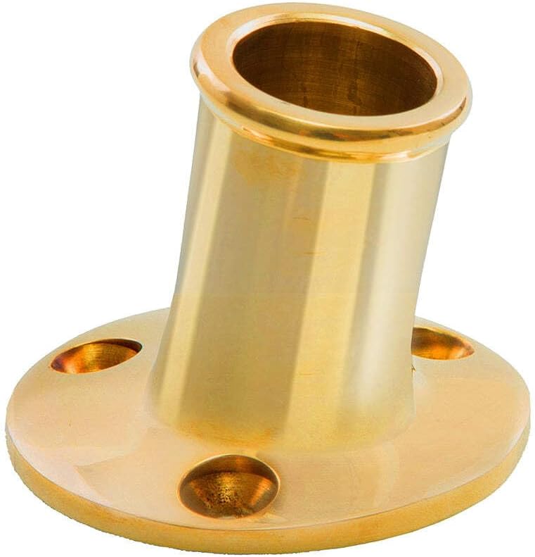 Whitecap Top-Mounted Flag Pole Socket Polished Brass - 3/4" ID