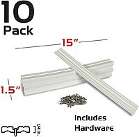 Caliber 23031 Marine Slides - 1-1/2" x 15" White (10-Pack)