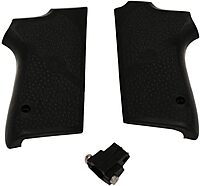 Hogue Rubber Grip Panels for S&W 3913 Series (Fits Models 3913, 3914, 3953, 908, 4040PD), Black - 13010