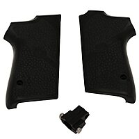 Hogue Rubber Grip Panels for S&W 3913 Series (Fits Models 3913, 3914, 3953, 908, 4040PD), Black - 13010