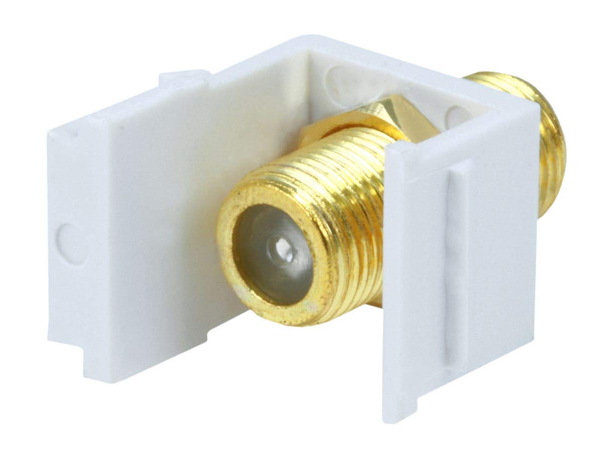 Monoprice Modular F-Type Female Coupler Keystone Jack - White