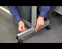 LUXOR MB7248WW Extra Large Double-Sided Magnetic Dry Erase Whiteboard, 72" W x 48" H, Reversible Board on Wheels, Magnetic Surface, Aluminum Frame, White