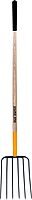 True Temper 6-Tine Steel Manure Fork Pitchfork with Hardwood Handle, 48 in., for Transferring Manure