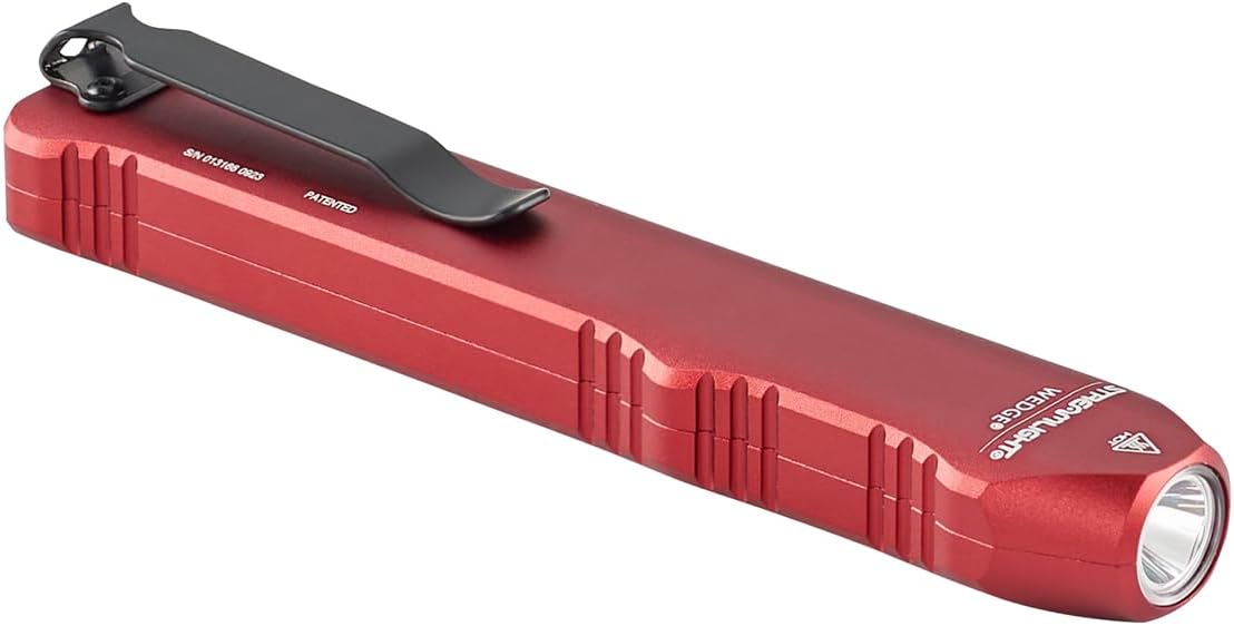 Streamlight 88814 Wedge 300-Lumen Slim Everyday Carry Flashlight, Includes USB-C Cable and Lanyard, Red