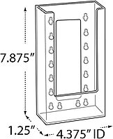 Azar Displays 252343 4.625" W X 1.25" D X 7.875" H Tri-Fold Size Slatwall Brochure Holder (10 Pack)