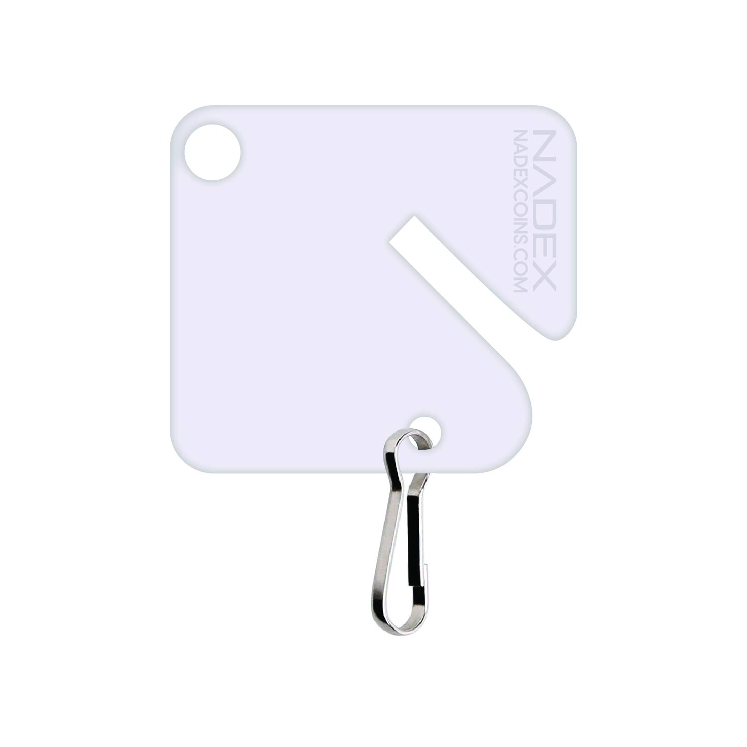 Nadex Slotted Key Tags, White, Pack Of 20 Tags