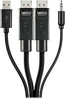 Belkin Dual-Head DP to DP KVM Combo Cable, 6ft - 6 ft KVM Cable for KVM Switch, Mouse, Keyboard, Computer, Server - Black