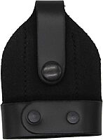 Shield Wallets Bikini Open Top Handcuff Case with Clip and Black Snap Detective Style Black Leather