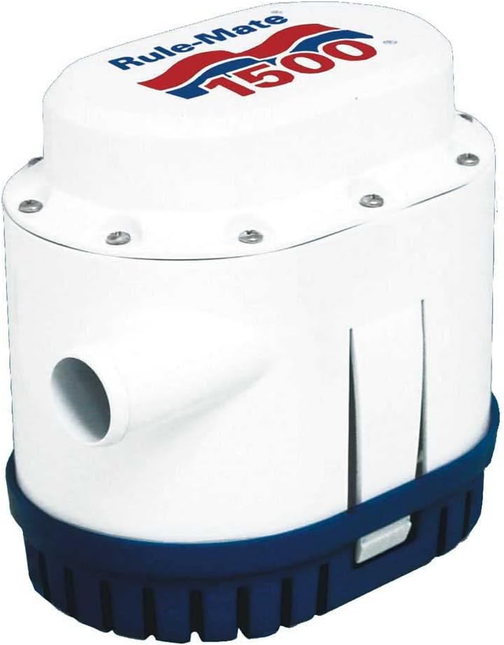 Rule-Mate RM1500A Automated Bilge Pump, No Float Switch Required, 1500 GPH, 12 Volt